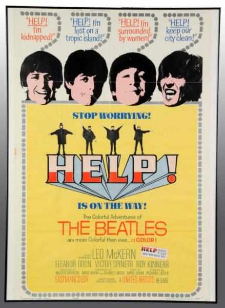 Appraisal: Beatles Movie Poster Description One sheet Help movie poster featuring