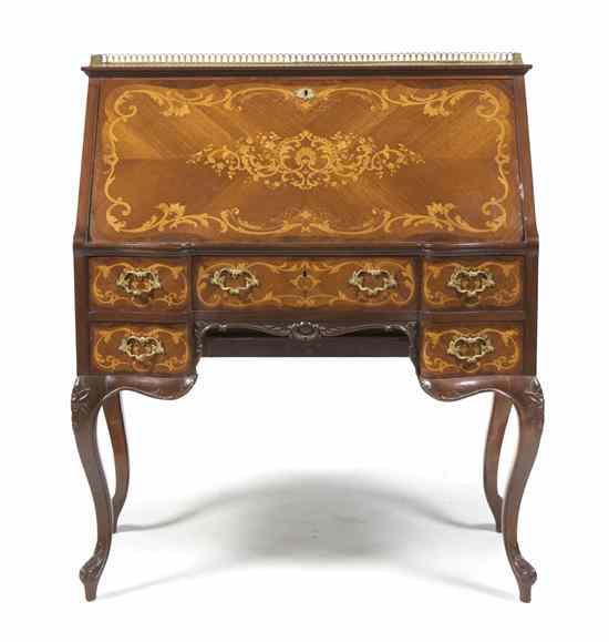 Appraisal: A Louis XVI Style Parquetry and Gilt Metal Mounted Fall