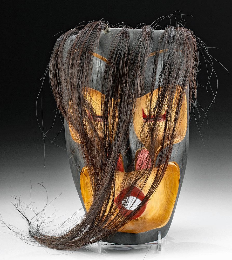 Appraisal: Vintage Pacific Northwest Kwakiutl Wood Wild Woman Mask Native American