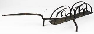 Appraisal: Early Th C Wrought Iron Fire Place Toaster length