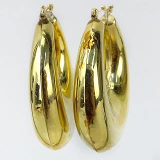 Appraisal: Vintage Karat Yellow Gold Large Hoop Earrings Unsigned Good vintage