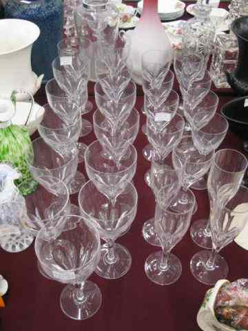 Appraisal: pcs Val St Lambert Cut Crystal Stemware goblets wines and