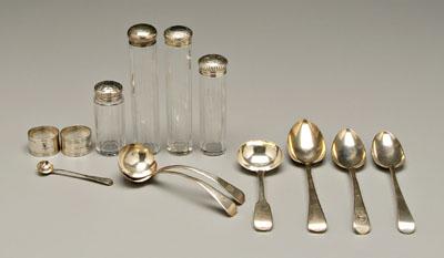 Appraisal: Twelve pieces English silver three George III tablespoons three sauce