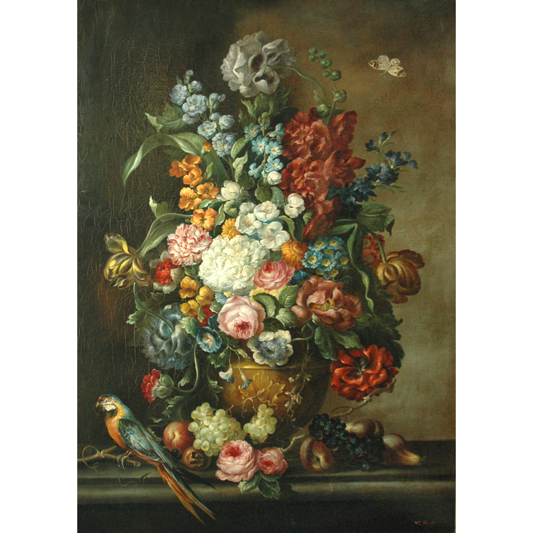 Appraisal: Italian School th Century- th Century Floral Still Lifes with