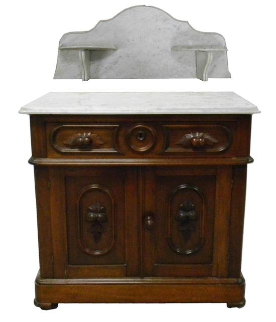 Appraisal: Victorian commode walnut third quarter of the th C white