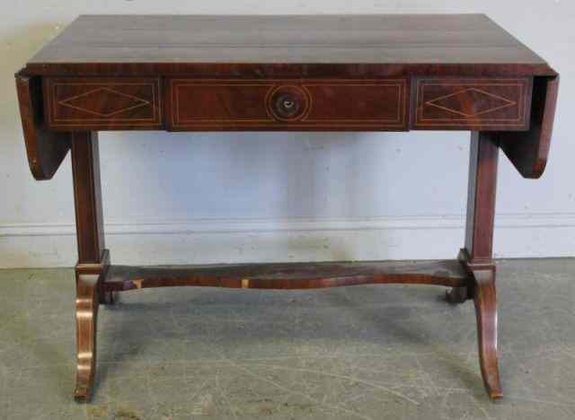 Appraisal: Regency Mahogany Drop Leaf Sofa Table From a Manhattan NY