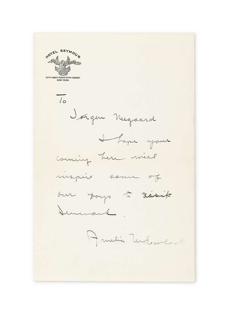 Appraisal: AVIATORS EARHART AMELIA Brief Autograph Letter Signed 'Amelia M Earhart