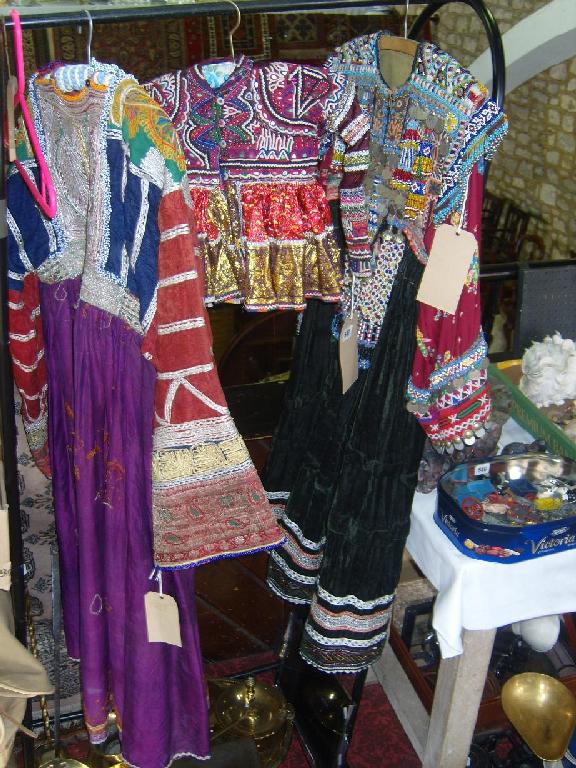 Appraisal: Two Afghan robes with hand worked glass bead embroidered and