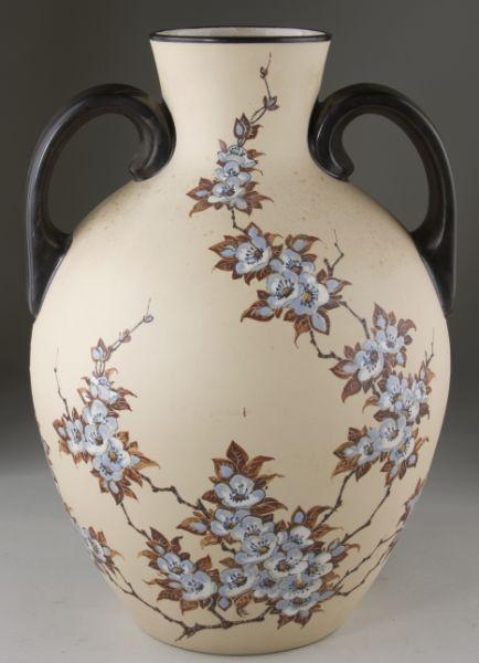 Appraisal: Large Ciboure Pottery Vase circa s marked on base hand-painted