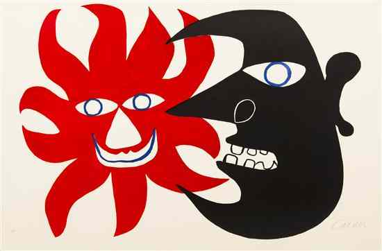 Appraisal: Alexander Calder American - Red Sun Black Moon lithograph edition