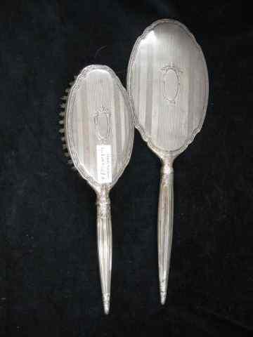 Appraisal: Sterling Silver Mirror Brush no monogram