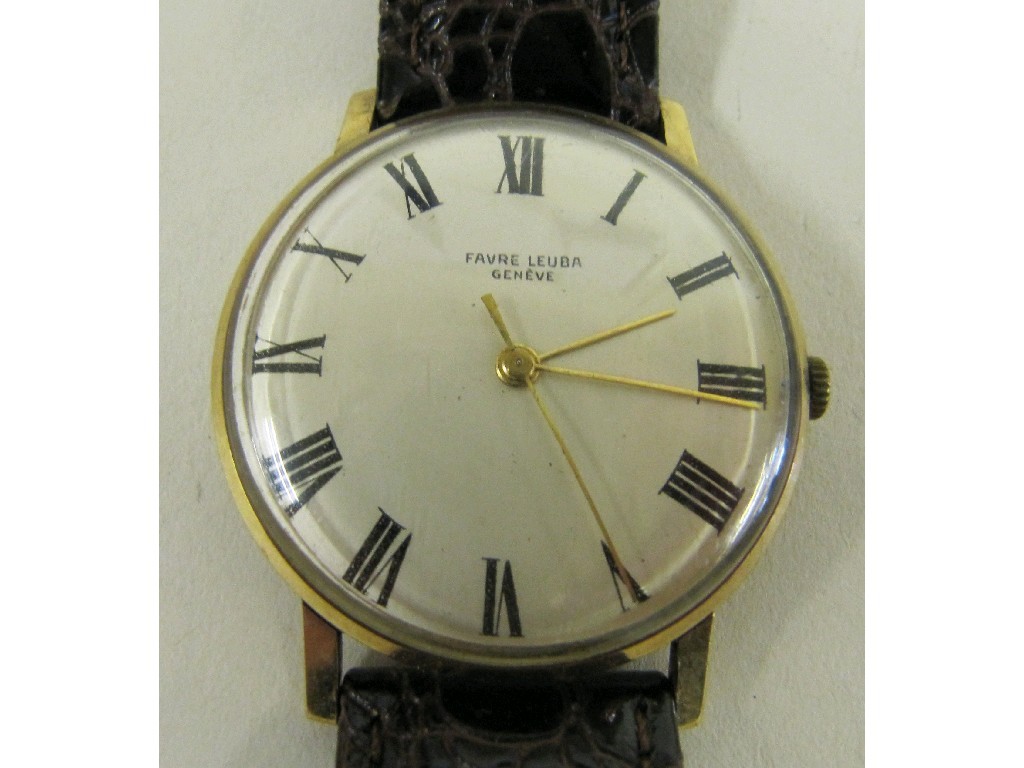 Appraisal: Gents 's ct gold Favre Leuba Geneve wrist watch on