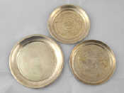 Appraisal: Three small silver dishes Archangel Moscow both cm diameter and