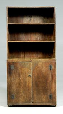 Appraisal: Country pine step back cupboard one case construction original iron