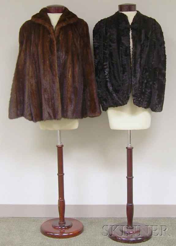 Appraisal: Two Vintage Fur Items a Henri Bendel fur coat and