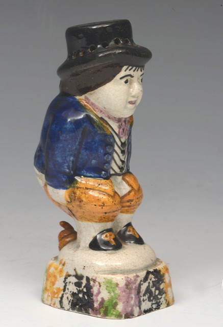 Appraisal: AN EXTRAORDINARY TH CENTURY PRATTWARE PEPPER POT in the form