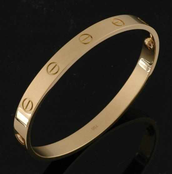 Appraisal: A gold love bangle by Cartier The ct gold bangle