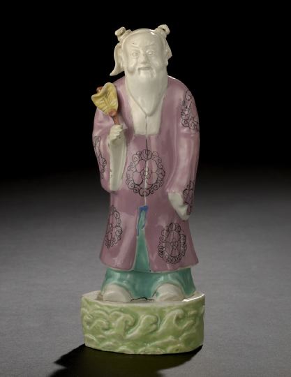 Appraisal: Chinese Famille Rose Porcelain Figure of an Immortal Qianlong Reign