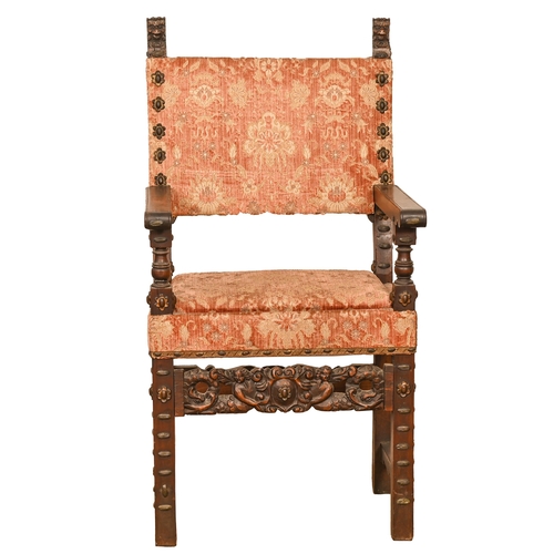 Appraisal: A Spanish walnut armchair late th c in th c