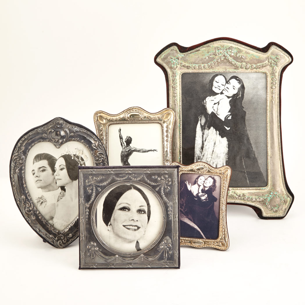 Appraisal: Group of Silver and Silver Plated Photograph Frames Approximately fifteen