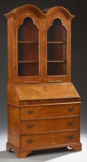 Appraisal: Queen Anne Style Slant Front Secretary Bookcase Queen Anne Style