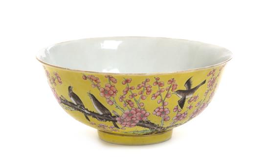 Appraisal: Sale Lot A Famille Jaune Porcelain Bowl painted to depict