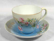 Appraisal: Russian Interest An extremely large cup and saucer made in