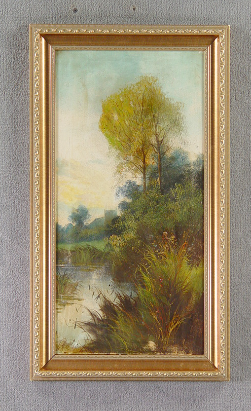 Appraisal: Oil on Canvas Landscape Late 's Signed lower left T