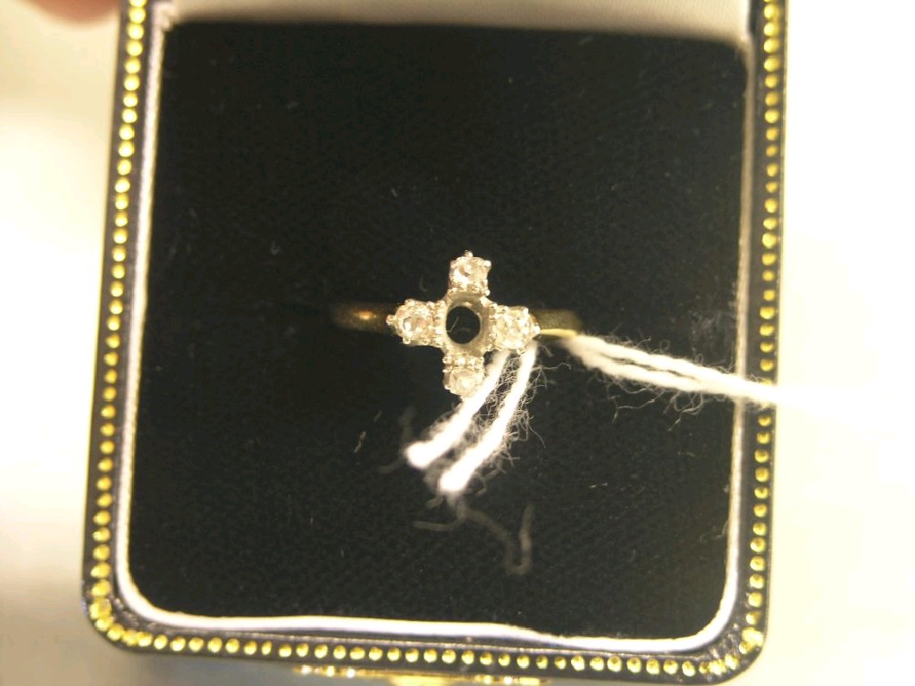 Appraisal: An ct gold dress ring set four small diamonds principal