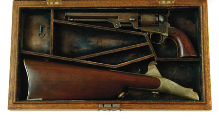 Appraisal: RARE CASED COLT MODEL NAVY WITH SHOULDER STOCK Cal SN