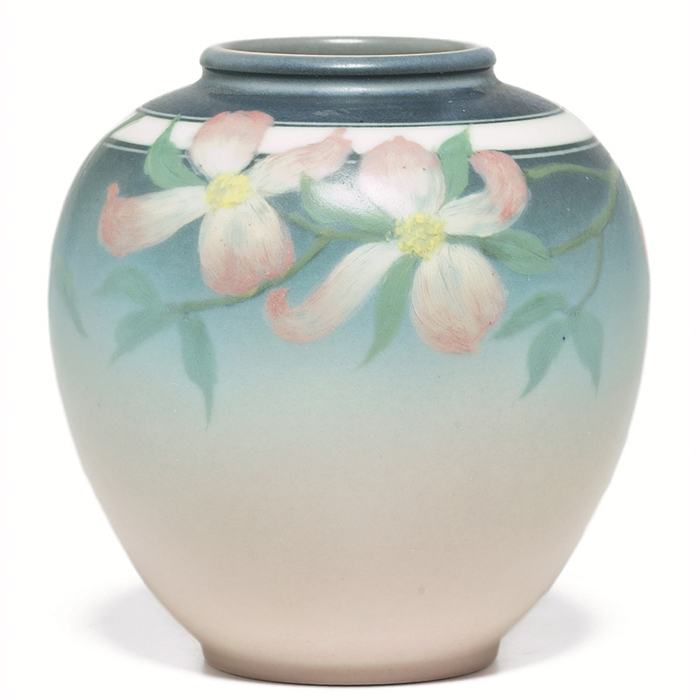 Appraisal: Fine Rookwood vase has a flawless Vellum glaze with a