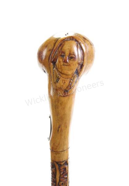 Appraisal: Folk Art Presidential Cane carved from a solid piece of