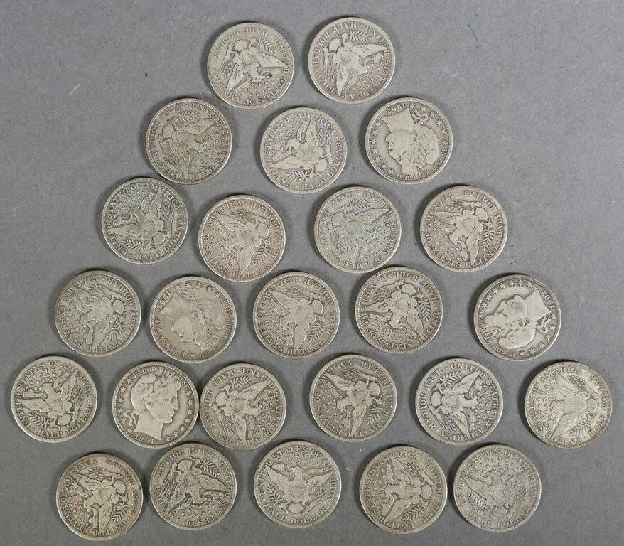 Appraisal: Lot of Barber halves Circulated condition Conditions vary see images