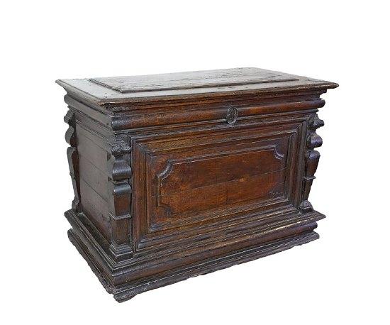 Appraisal: A th Century French cassone the cleated top hinged to