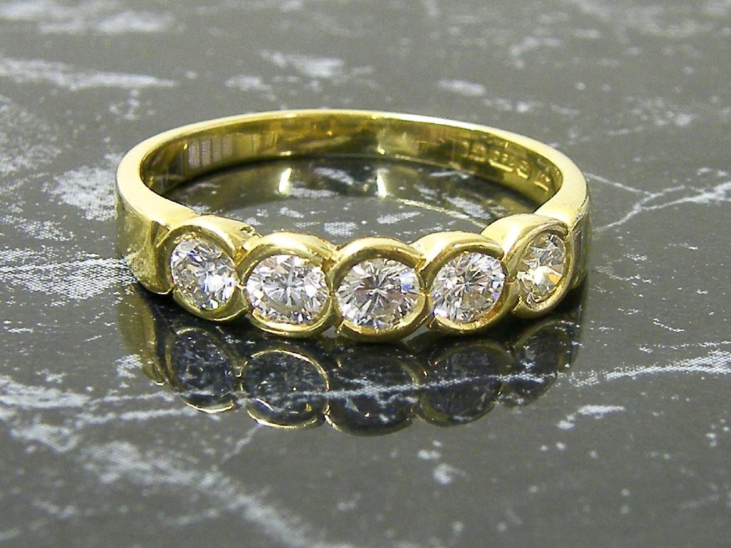 Appraisal: Good ct five stone brilliant cut diamond half eternity ring