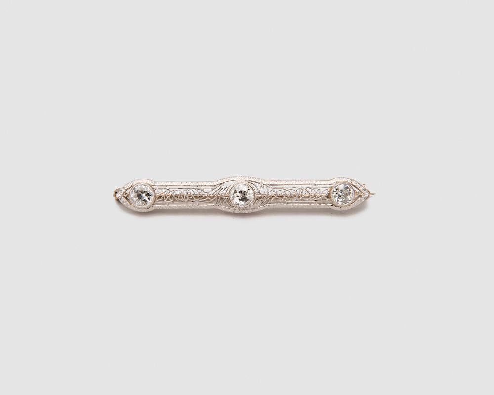 Appraisal: Platinum and Diamond Brooch Platinum and Diamond Brooch the Edwardian