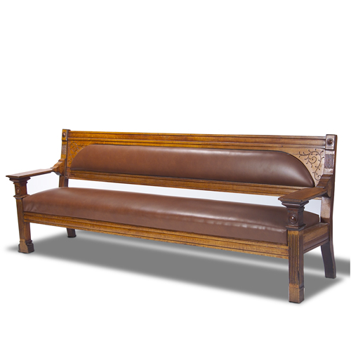 Appraisal: Eastlake station bench with fluted uprights paddle arms and carved