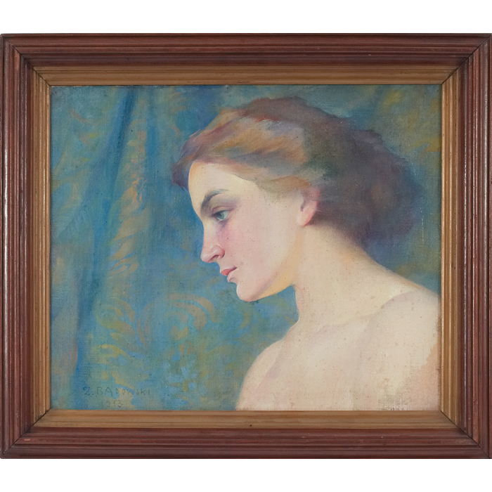 Appraisal: Zygmunt Badowski Polish - ''Portrait of a Lady '' oil