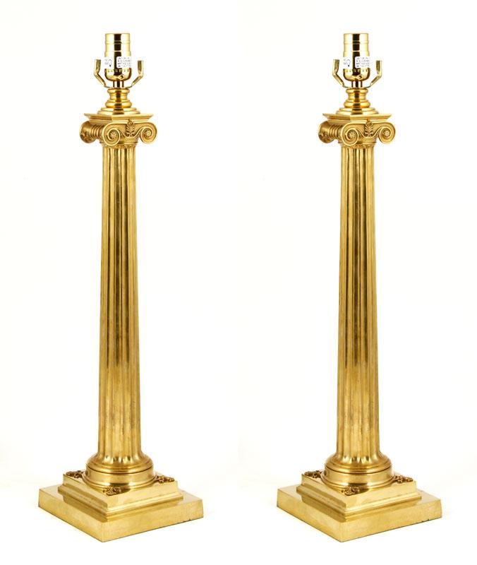 Appraisal: - Pair of Vaughan Design Brass Lamp Bases Pair of