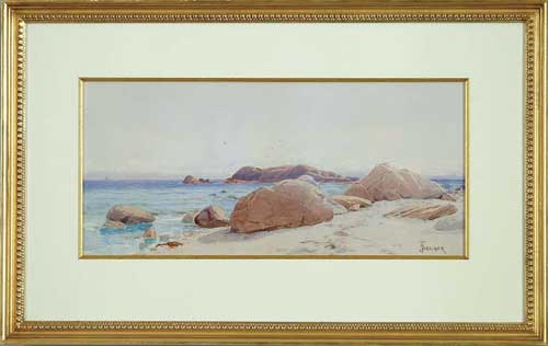 Appraisal: ALFRED THOMPSON BRICHER American - COASTAL SEASCAPE WITH ROCKS Watercolor