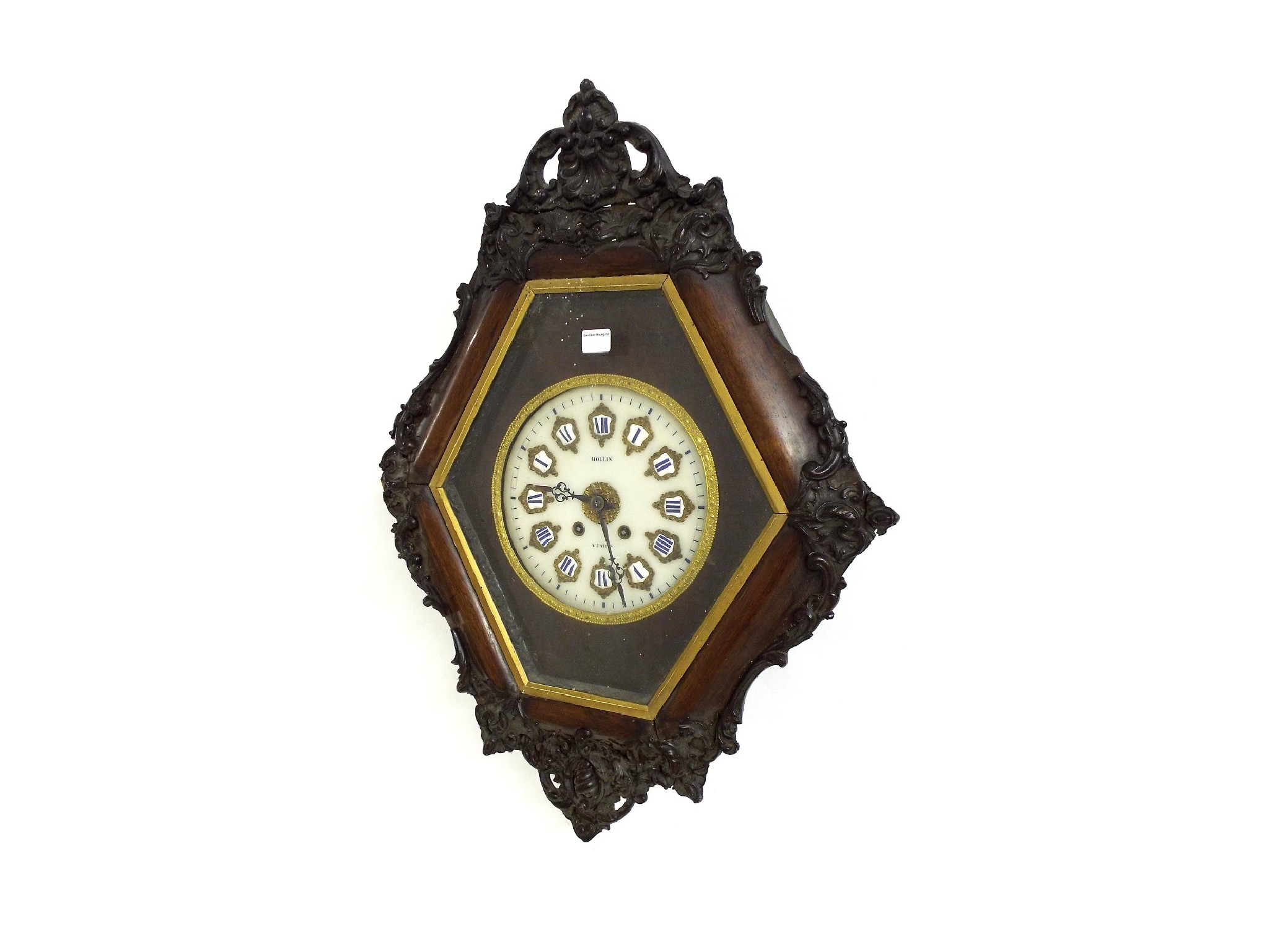 Appraisal: Good French rosewood vineyard two train wall clock the movement