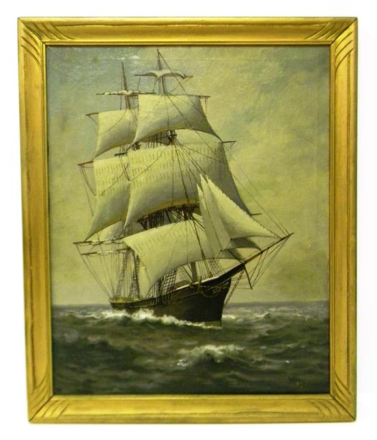 Appraisal: T Bailey American th th C oil on canvas depicting