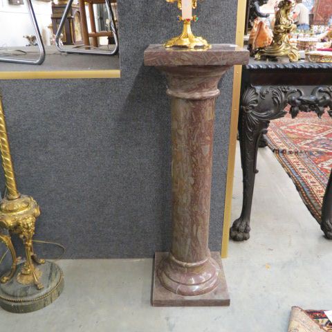 Appraisal: Marble Pedestal classic column decor tall square top