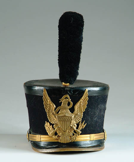 Appraisal: UNIDENTIFIED U S SHAKO Size crown with black plume large