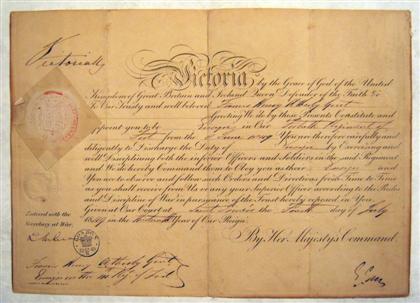 Appraisal: piece Document Signed Victoria Queen of England Court at St