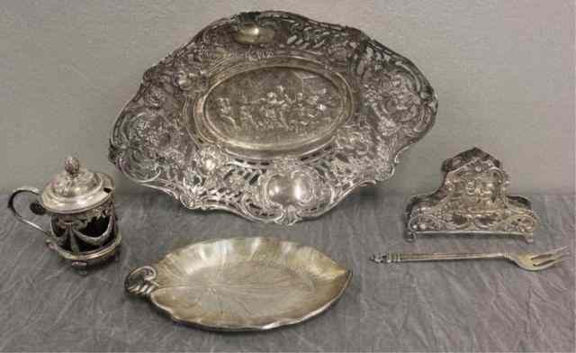 Appraisal: Lot of Assorted Dutch Repousse Silver Items Includes a repousse