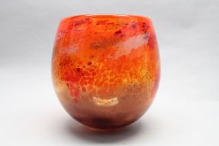 Appraisal: Large Glass Nuvo Signed Art Glass Vase Lithuania Large Glass