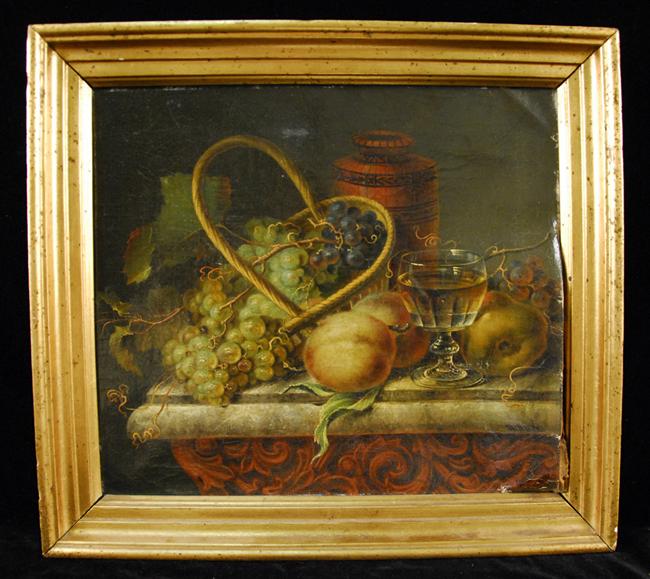 Appraisal: AMERICAN SCHOOL th century STILL LIFE WITH FRUIT oil on