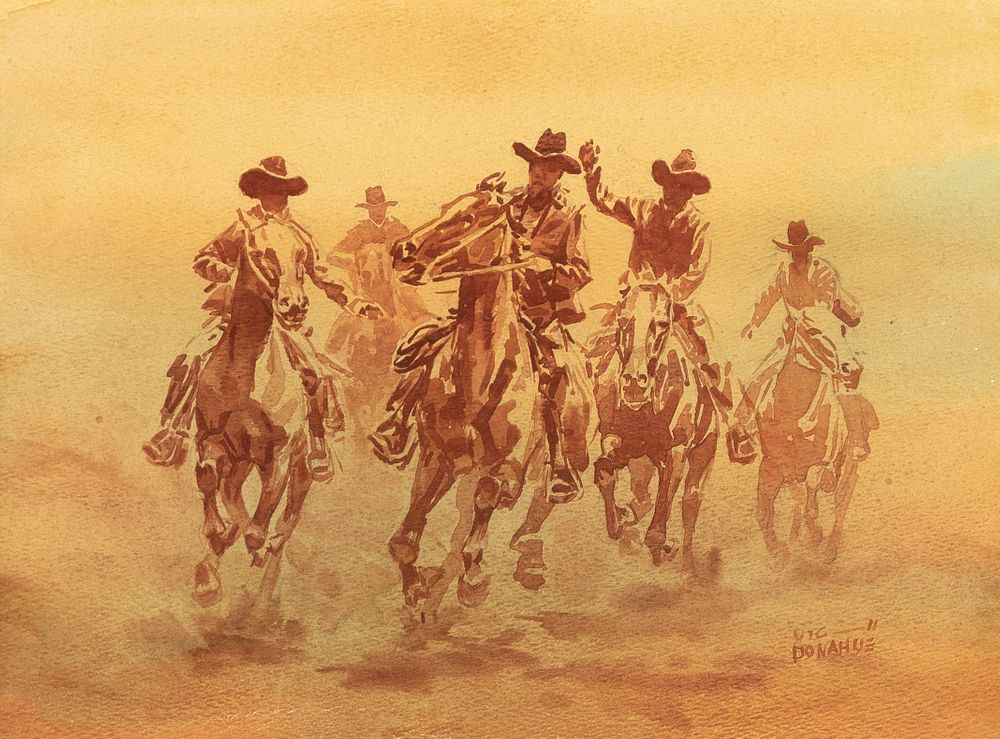 Appraisal: Vic Donahue Untitled Cowboys Riding Vic Donahue - Untitled Cowboys