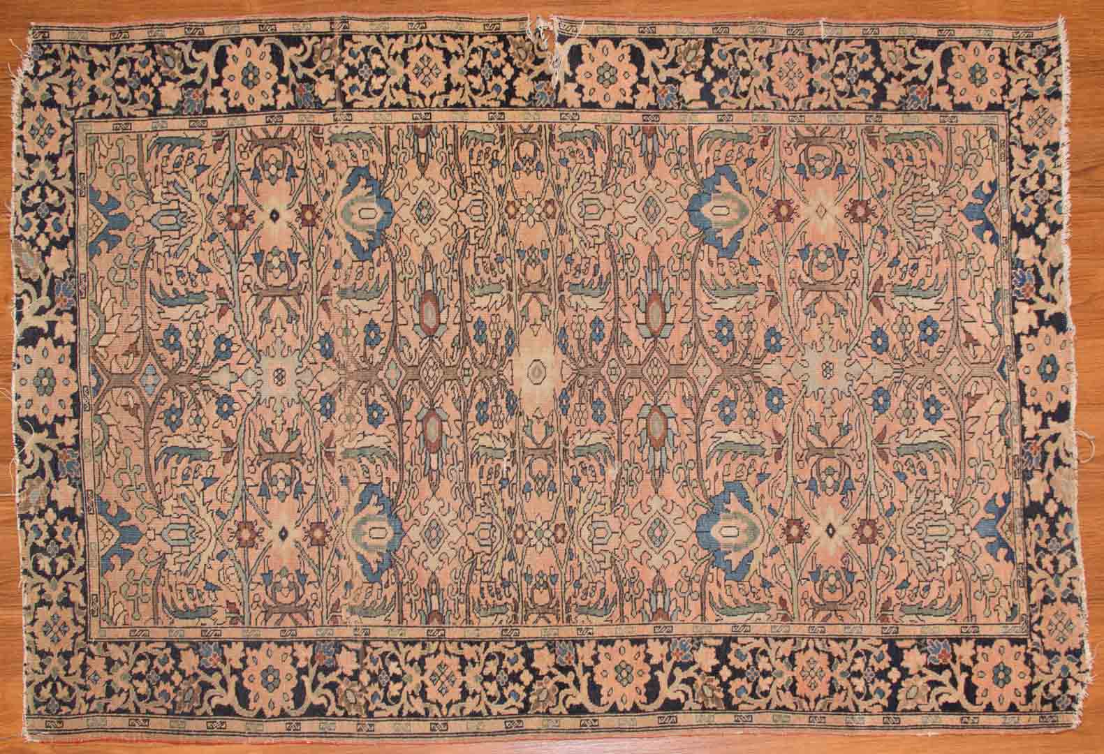 Appraisal: Antique Feraghan Sarouk rug approx x Persia circa Condition Worn